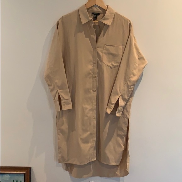 Forever 21 Khaki Shirt Dress